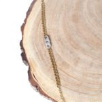 Gold Cuban Link Bracelet with Diamond