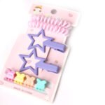 Purple Hair Accessories Set – Star & Colorful Mini Clips - Image 2