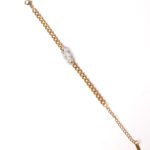 Gold Cuban Link Bracelet with Diamond - Image 2