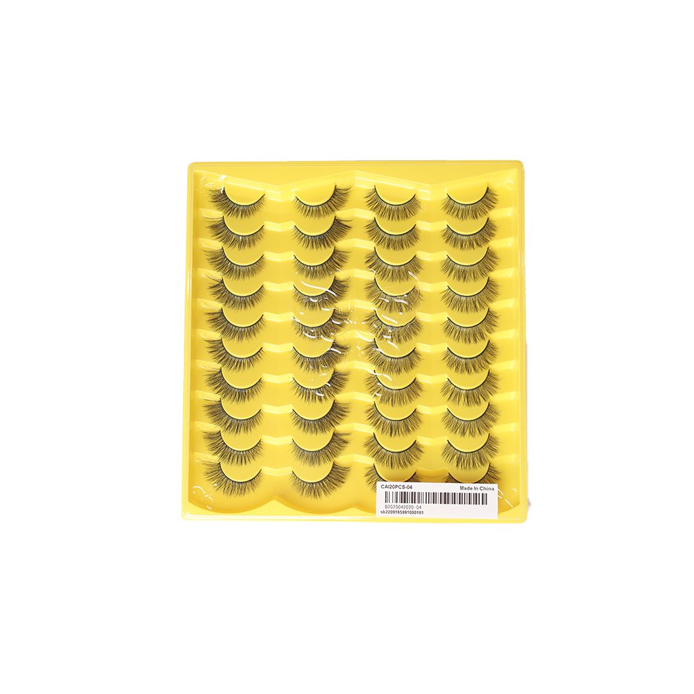 6-1 False Eyelashes Multi-Pack – 20 Pairs (Yellow Tray) - Image 1