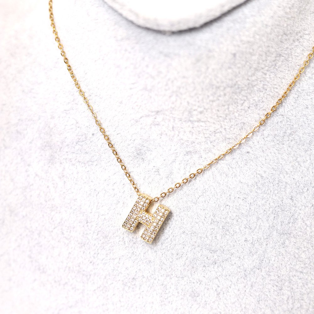 Crystal-Letter-H-Necklace Crystal Letter H Necklace - Image 1