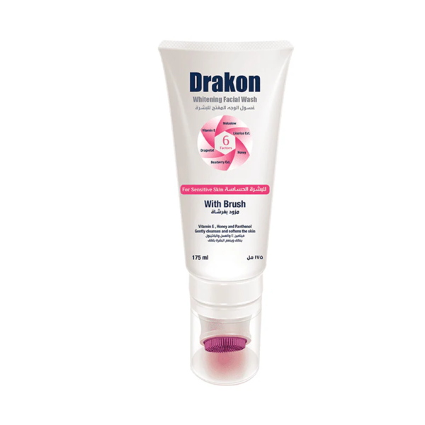 Drakon Whitening Facial Cleanser For Sensitive Skin With Silicone Brush