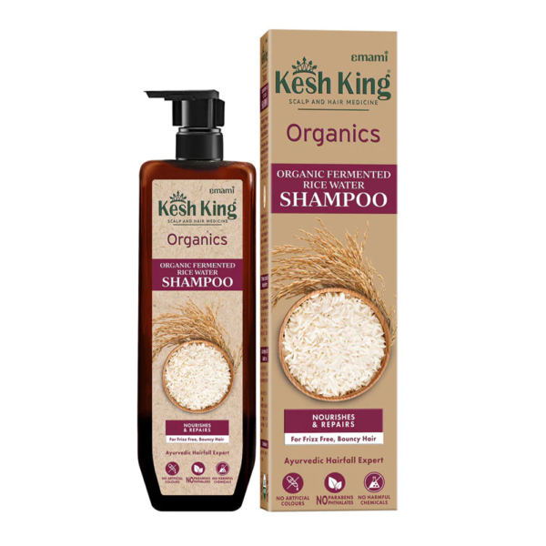 Kesh King Organic Fermented Rice Water Shampoo for Nourished Frizz free hair 300ml