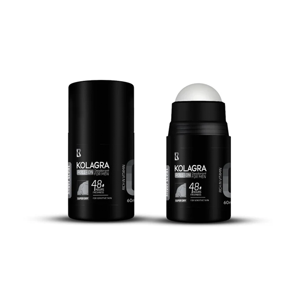 Kolagra-Super-Dry-48H-Men_s-Roll-On-Deodorant-Silver-Scent2 Kolagra Super Dry 48H Men’s Roll-On Deodorant Silver Scent 60ml - Image 1