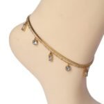 Golden Crystal Charm Anklet